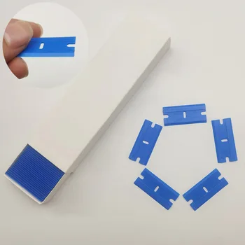 100tk Plastikust Noa Teraga Kaabits Carbon Vinyl Film Kiletamine Kaabits Kleebise Liimi Eemaldaja Auto Akna Puhasti Plastikust Tera