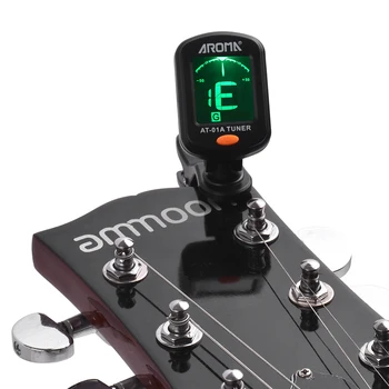 LÕHN JUURES-01A Guitar Tuner Pööratav Clip-Tuuner LCD Ekraan Kromaatilise Kitarri, Bass, Viiul, Ukulele Reguleerida toonid