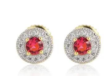 Noble jewelry paari ruby, sapphire Kõrvarõngas naistele 925 sterling Hõbe kristall tsirkoon