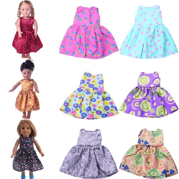 Nukk Kleidid, Polka Dot Print Varrukateta Kleidid 18 Tolline &43 Cm Doll & New Born Baby Põlvkond Sünnipäeva Tüdruku Mänguasi Kingitused