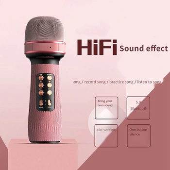 2 Tk Traadita Mikrofon Karaoke Bluetooth-Laste Laulu-Audio Integreeritud Pihuarvutite Kondensaator Mikrofon Punane Ja Roosa