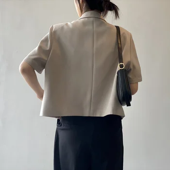 Lühikesed Varrukad Bleiserid Naiste Taskud Mood Kõik-mängu Summer Šikk iga Päev Harajuku Streetwear Mujer Naiste Riided Elegantsed Ülikonnad