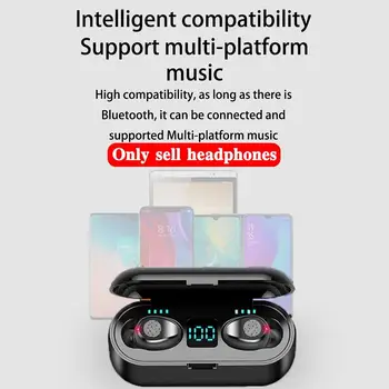 F9 TWS 5.0 Bluetooth-Kõrvaklapid LED Ekraan Mikrofon Kõrvaklappide Power Bank Peakomplekt 2000mAh U0H6
