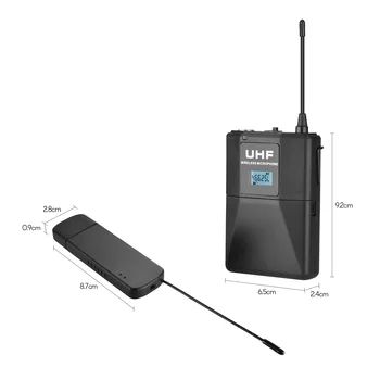 UHF Traadita Lavalier Rinnamikrofon mini Mikrofoni Süsteem Dual Clip-Mic koos Bodypack Saatja USB Plug & 3,5 mm Sadama Vastuvõtja 30M