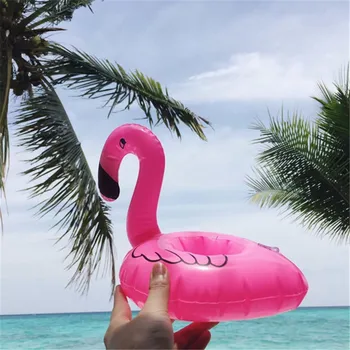 Mini Vee Rannasõidulaevade boia Flamingo Ujuvad täispuhutav topsihoidja bassein juua float mänguasi cup seista Vee