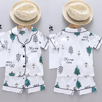 2020. Aasta Uus Kuum Beebi Lapsed Poisid Tüdrukud Väike Puu Prindi Varustus, Komplekti Lühikese Varrukaga Pluus Tops+Lühikesed Püksid Sleepwear Pidžaama