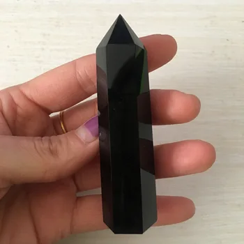 1TK looduslikust kivist obsidian kuusnurkne crystal samba punkti ornament mineraal-ravi kinni kodu kaunistamiseks DIY kingitus teenetemärgi