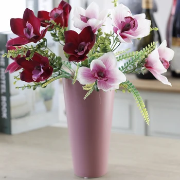5 Heads Kunstlik Orhidee Õied Tõeline Touch Pärg Silk Flower Pulm Võltsitud Lille Kodu Kaunistamiseks ystävänpäivä Kingitus