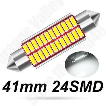 300Pcs Festoon c5w LED 31 36 39 41 mm 12 16 20 24 led pirn 4014 SMD lugemise lamp autosalongi Valgus DC 12V