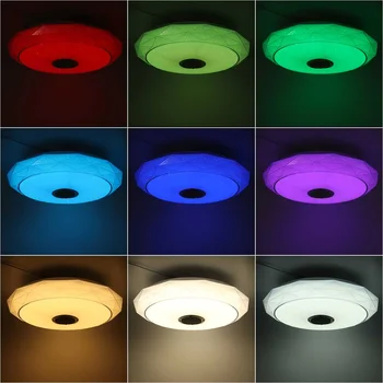 200W Kaasaegne RGB LED Ülemmäära Valgus 400mm Home Valgustus APP bluetooth Muusika Magamistuba Lamp Smart Lae Lamp koos puldiga