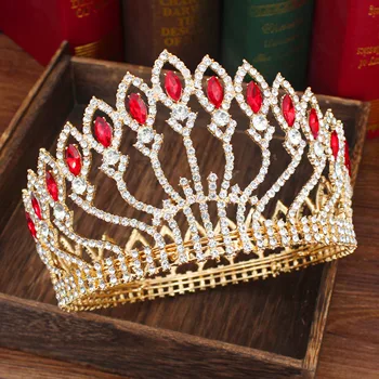 Crystal Kuninganna Pruudi Tiara Crown Naiste Headpiece Pruut Barokk Diadem Juuste Kaunistused Pulm Ilu Pea Ehete tarvikud