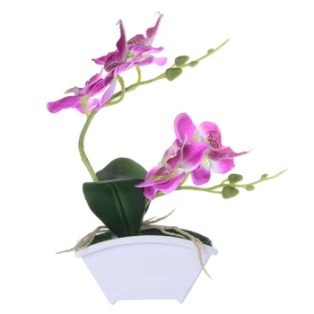 Kunstlik Orhidee Bonsai Vintage Võltsitud Lille Vars Kokkulepe Kimp Tabletop Siseruumides Väljas Office Pulmapidu Kingitus Decor