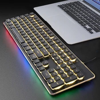 Gaming Klaviatuuri 104 Keycaps RGB Taustavalgustusega, Veekindel Vaikne Klaviatuur Gamer Arvuti USB-Juhtmega Töölaua Sülearvuti