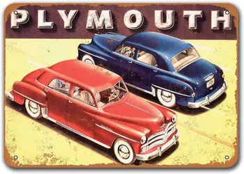 1950. aasta Plymouth Vintage Autod, Tina Märke Autod, Sisoso Metallist Laigud Plakat Garaaž Mees Koobas Retro Seina Decor 12x8 tolli