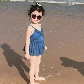 Lapsed, Beebi, Mudilane Tüdrukud Suspender Seelik Armas Väike Printsess Päikesekaitsetoodete Kiire-kuivatamine Ujumistrikoo Ins Marli Seelik Ujumistrikoo