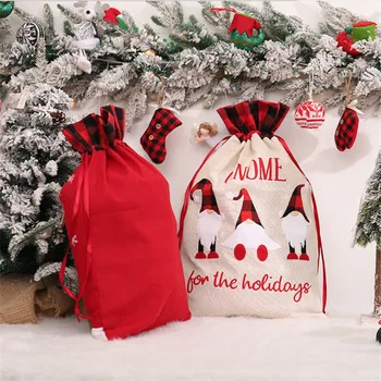 Navidad 2021 Jõulud Decor Kodus Metsa Näota Mees Pingutusnöör Teenetemärgi Ladustamise Kott Santa Snowman Kommi Kott Noel