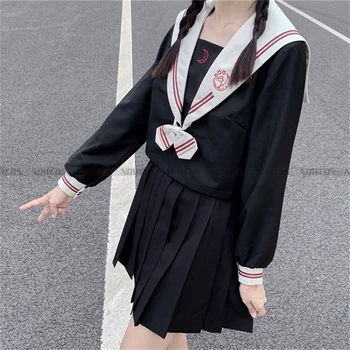 [Küüliku Alusel Moon] Jaapani Originaal Kooli Ühtlane Magus College Lühikese varruka Tõeline JK Ühtne Sobiks Suvel Plisseeritud Seelik