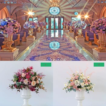 Uus tee viiks simulatsiooni lille pall pulmad tarvikud, wedding stseeni paigutus silk flower T etapp Rooma veerus kaunistamiseks flower