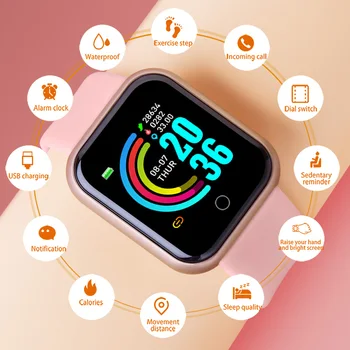 2021 Y68 Smart Vaadata Meeste ja Naiste vererõhk Fitness Tracker Kell D20 Veekindel Sport Smartwatch Jaoks Xiaomi Apple IOS Android