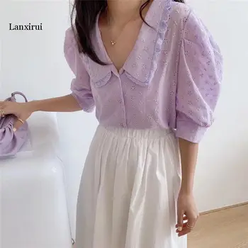 Lanxirui Office Lady Lühike Pits Tops Hot Müük Streetwear Naiste Tahke Korea 2020. Aasta Uus Sweet Lady Armas Tüdrukud, Õrn, Särgid