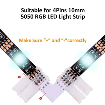 35Pcs 5050 4-Pin Mees LED Riba Konnektor Komplekt L-Kujuline Female Pistikud Džemprid Riba pikendusjuhe LED Valgus Clip