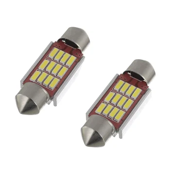 10tk 12 LED-36mm Auto Interjöör Pirn Dekodeeritud CANBUS Lamp Lamp 4014 Interjööri Auto Tuled numbrimärk (Valge Valgus)