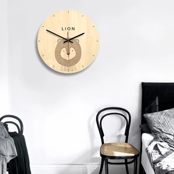 Kaasaegne kella Puidust Materjal Frameless Ringi Põhjamaade Disain UV Värvitud Hääletu Liikumise elutuba Loominguline Sisustus