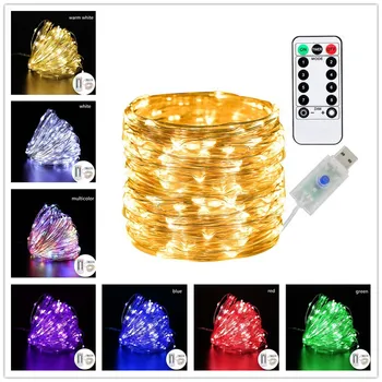 5/20m String LED Valgus, Vask Traat Haldjas USB Power Puhkus Valgustus Vanik Home Christmas Tree Kaunistused Uus Aasta Vanik