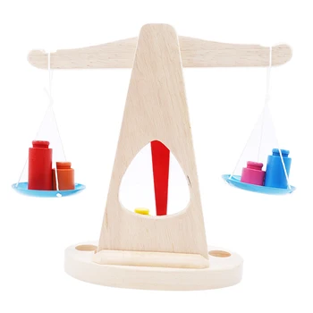 Uus Montessori Hariduslik Mänguasi Väike Puust New Balance Scale Mänguasja 6 Kaalud Lapsed, Beebi