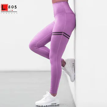 Slim Säärised Naiste Triibuline Pliiats Püksid Sport Legging Naiste Veniv Stretch Treening Koolitus Retuusid Fashion Pluss Suurus