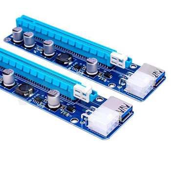 VER 008C Molex 6 Pin PCIE PCI-E PCI Express Ärkaja Kaardi 1X kuni 16X Extender 60cm USB 3.0 Kaabli jaoks Kaevandamine Bitcoin Kaevur