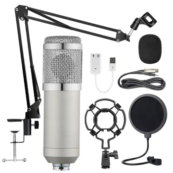 BM800 Professionaalne Peatamise Mikrofoni Komplekt Studio Live Stream Ringhäälingu Salvestis Kondensaator Mikrofoni Komplekt(Hõbe)