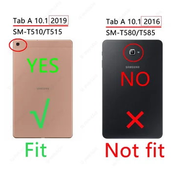 Samsung Galaxy Tab 10.1 2019 SM-T510 T515 Juhul Armor TPÜ+PC Põrutuskindel Seista Kate Tab T510 kate + GiftFilm
