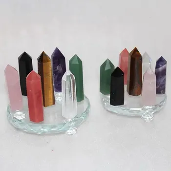 Looduslikud kristallid Seitse array plaat komplekti kvartsi mineraalid võlukepp punkti tervendav kivid trahvi kodu kaunistamiseks kingitused