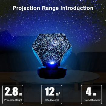 Romantiline LED Tähine Öö Lambi 3D Projektor Star night Light Lastele Magamistuba Tähtkuju Projektsioon Kodu Planetaarium
