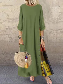 Vintage Moslemi Naiste Abaya Kleit Prindi Pluss Suurus Prantsuse Stiilis Vestidos Mujer Maroko Seal Kaftan Türgi Dubai Maxi Vabaaja Hommikumantlid