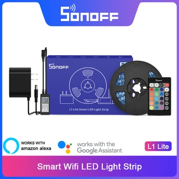 SONOFF L1 Lite 5M RGB Wifi Smart LED Riba ELI/ USA Taimer Rühma APP Kontrolli Tantsu Muusika Töötab Alexa Google Kodu
