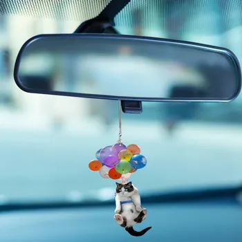 1tk Armas Lendav Kass Auto Accessorie Isane Kass Ripats Auto Rearview Mirror Ripats Sünnipäeva Kingitus Auto Kaunistamiseks Kaunistused #M