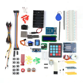 Starter Kit Elektrooniline Projekti Algaja Õppe Komplekt koos Anduritega Stepper Motor Breadboard Jumper Wire LED Elektroonika Osa