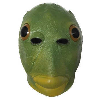 Jõulupidu Lateks Armas Maskeraad Kummist Kuldne Kala Maskid Realistlik Kala Pea Mask Halloween Loomade Täis Peaga Mask