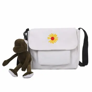 Vabaaja Kotid Õlale Messenger Bag Naiste Moe Praktiline Kaasaskantav Väike Daisy Lõuend Õlakott