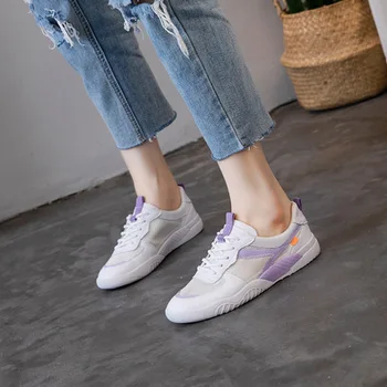 0 Ccvv naiste kingad 2 19 suve valged kingad hingav ümmargune pea soft-baseeruv võre kingad, vabaaja spordijalatsid 2021 Kõndides kingad
