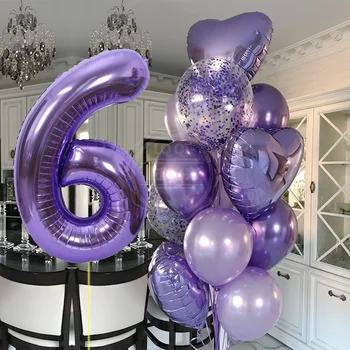 12tk poiss, Tüdruk Sünnipäev Õhupallid 40inch Lilla Number baloon 3. Sünnipäeva Teenetemärgi Lapsed anniversaire 9/1/3 aastat vana