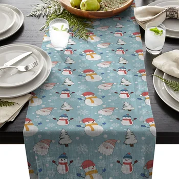 Christmas Snowman Santa Claus Kaasaegne kaitaliinat Pulmadeks Hotell Õhtusöök Pool Kodu Kaunistamiseks Placemat Coaster
