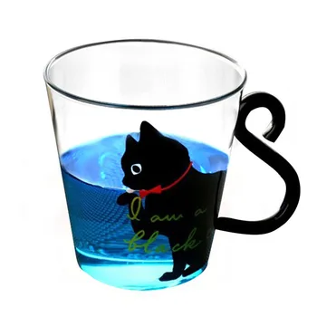 250ml Armas Loominguline Kass Piim Kohv Kruus Vett Klaasist Kruus Tass Teed, Tass Cartoon Kitty Home Office Cup Mahla