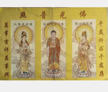 Archaize Kolm Pühade Buddha tikandid Rippuvad Pildid käsitöö