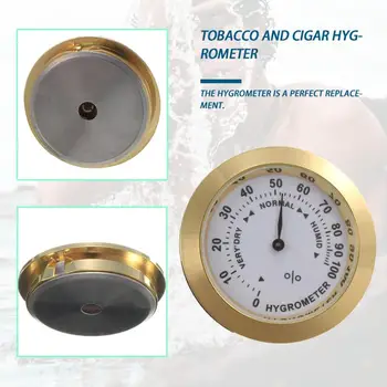 Messing Analoog-Hygrometer Sigari Tubaka Niiskus Näidik & Klaasist Objektiiv Humidors Suitsetamine Tundlik Niiskuse Mõõtur