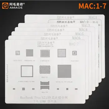 Amaoe Jaoks MACBOOK, MAC Pro A2159 A1706 A1707 A1534 Toide USB Laadimine IC-CPU/RAM SSD DDR BGA Reballing Šablooni Paksus 0,12 mm