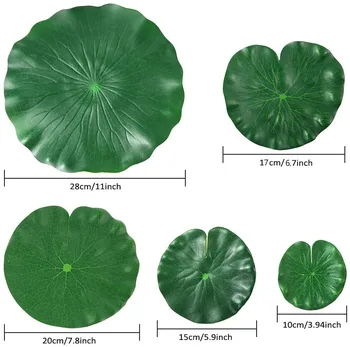 15 Tükki 5 Tüüpi Kunstliku Ujuv Vaht Lotus Jätab Lily Padjad Võltsitud Lehestik Tiik Decor Bassein Akvaariumi Dekoratsioon