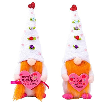 Õnnelik Ema Päev Gnome -, Plüüš-Elf Kaunistused, Armastus Südames Armastus Ema Teemaline Käsitöö Teenetemärgi Kaunistused